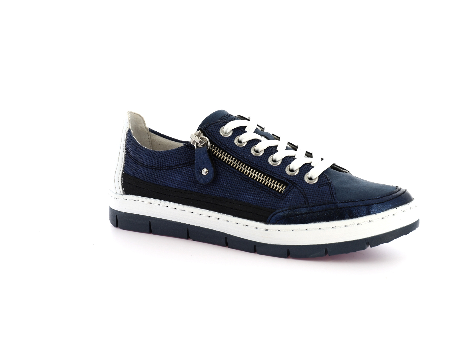 Remonte-D5826 Matières combinées Bleu Foncé