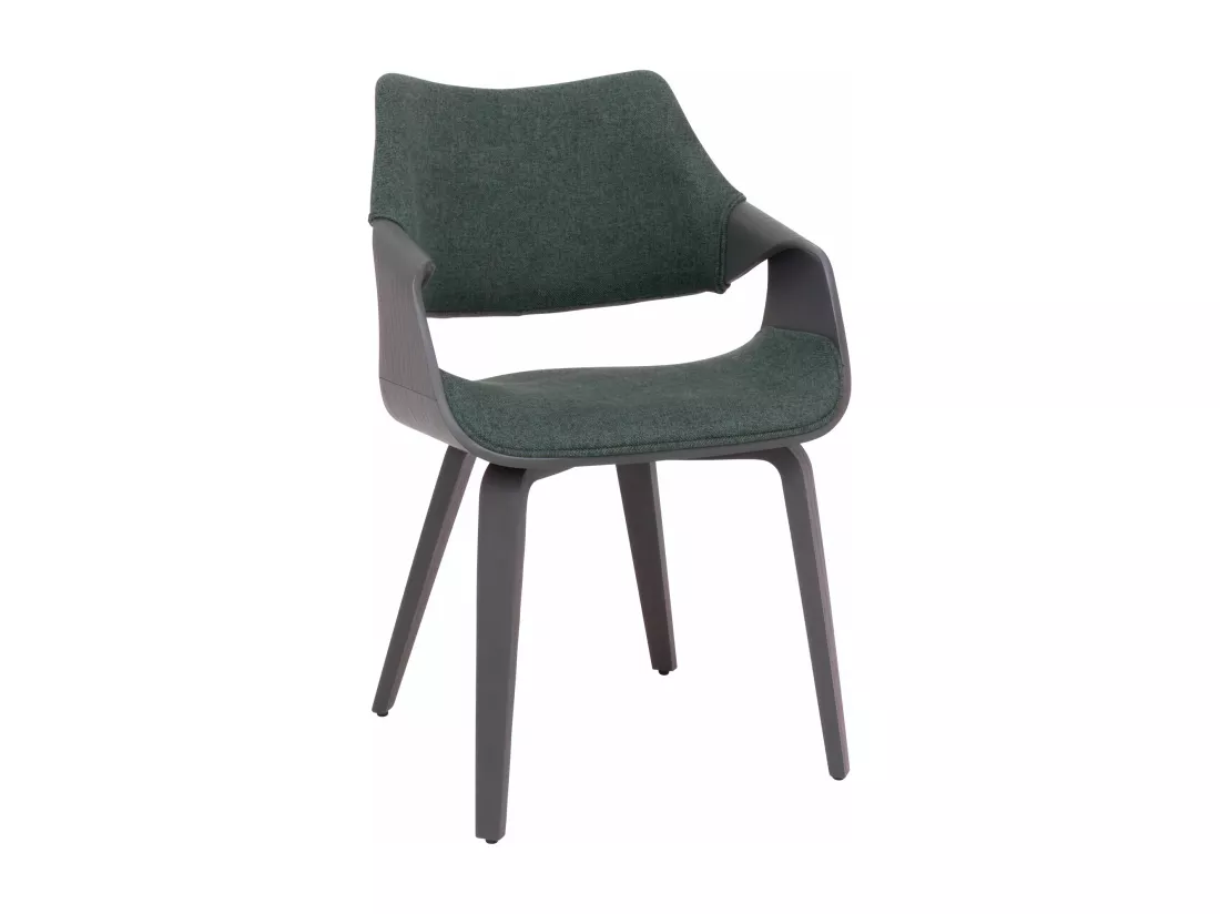 Autriche - Fauteuil tapissé 51x82x43 cm en contreplaqué et tissu vert sauge