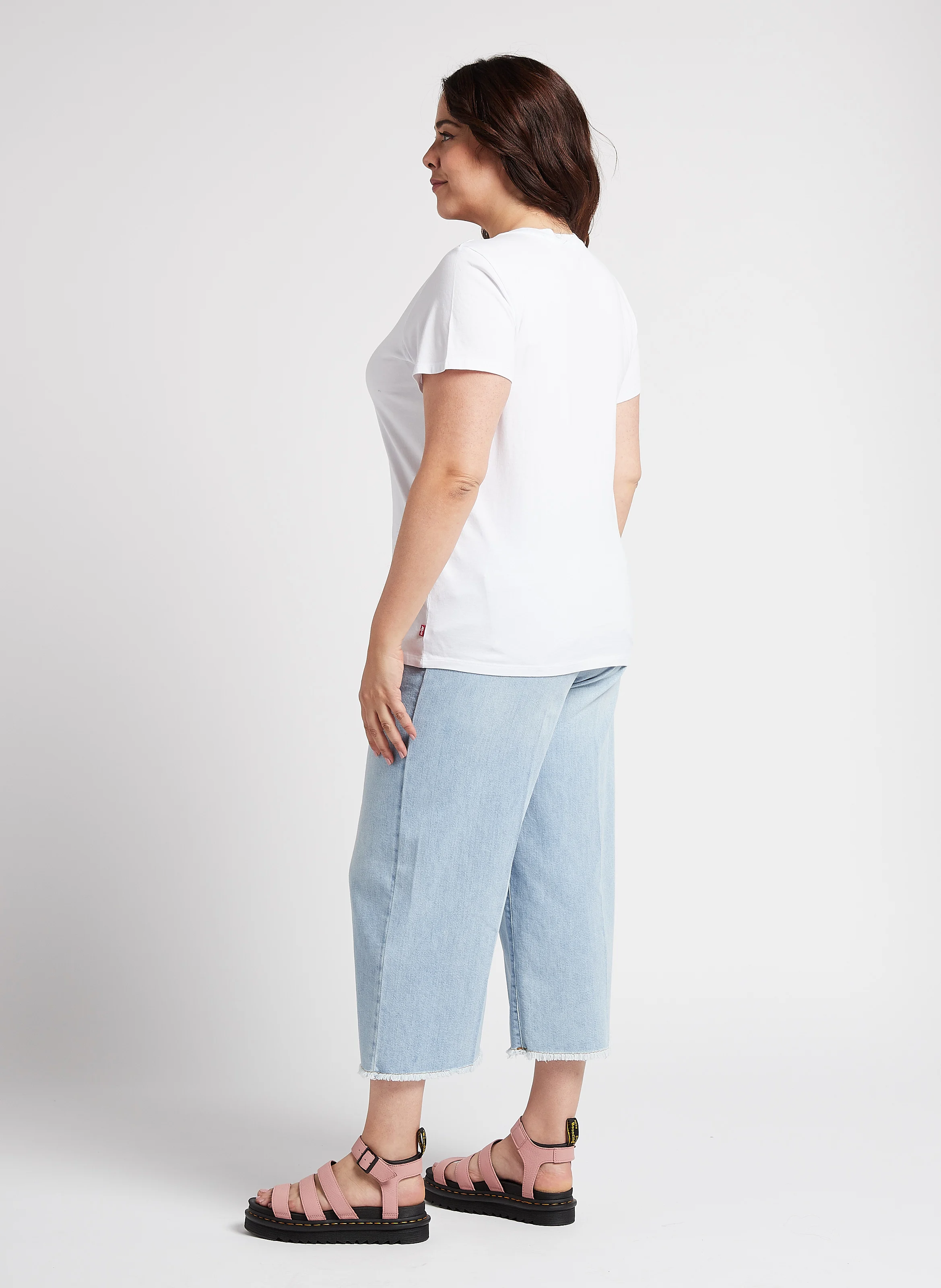 IDRA - Jean cropped en coton mélangé| Bleu