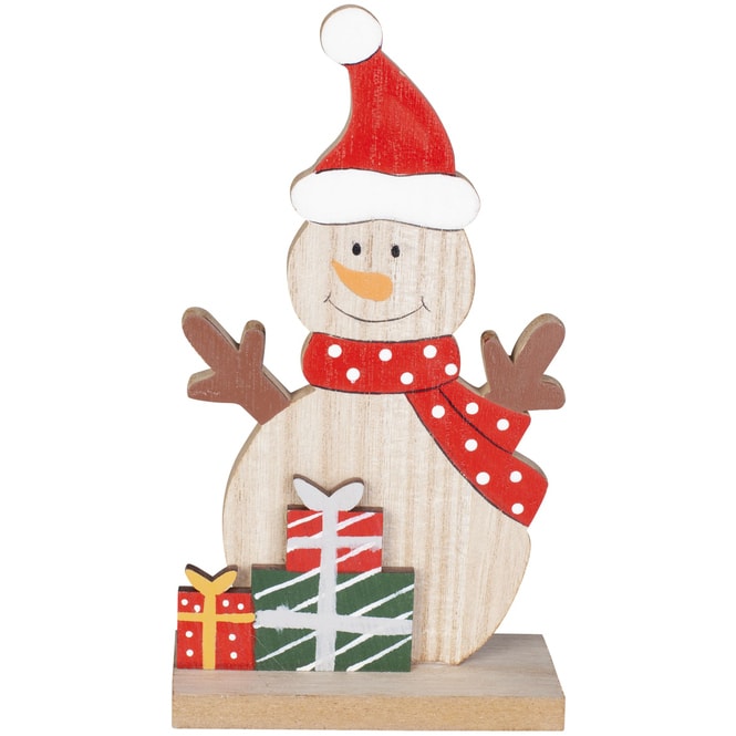 Schneemann - aus Holz - ca. 10 x 4,5 x 18 cm