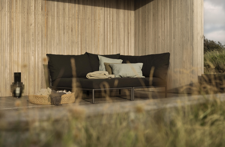 Houe Level2 Cozy Corner loungebank links frame donkergrijs stof alpine