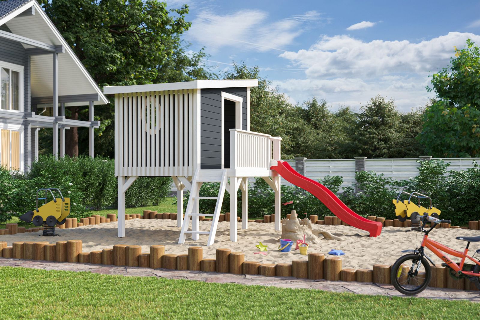 Kinderspielhaus TIVOLI 1 - carbongrau - 160x230 cm