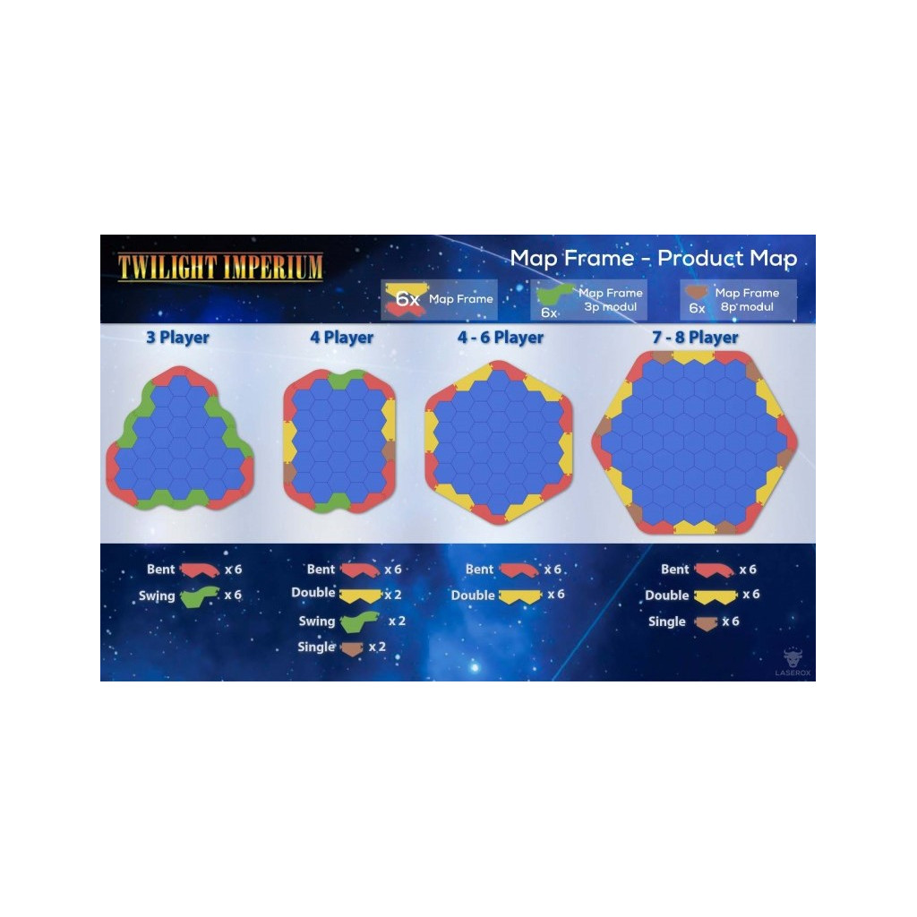 Cadre pour Plateau de Jeu LaserOx - Twilight Imperium (Module 3 Joueurs)
