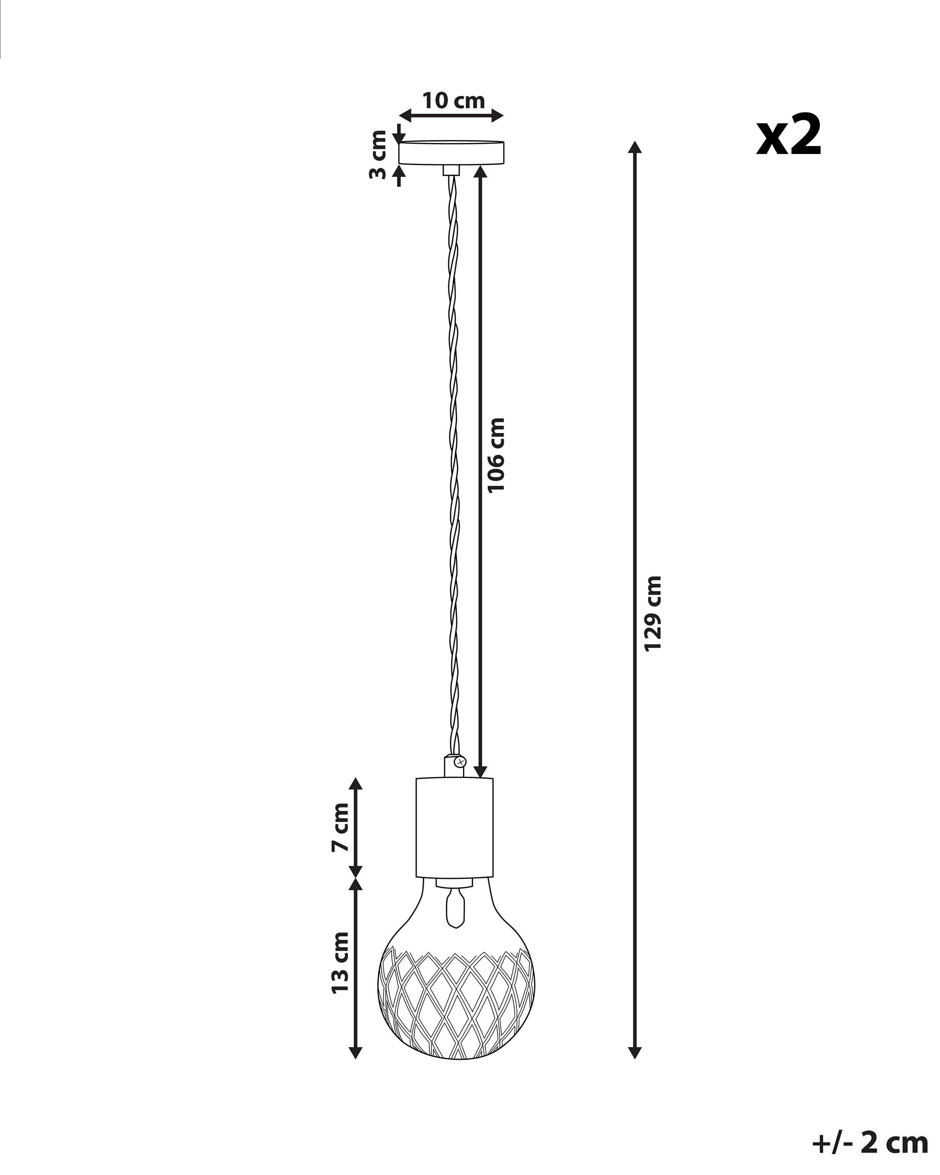Set van 2 hanglampen ANZA Glas Goud
