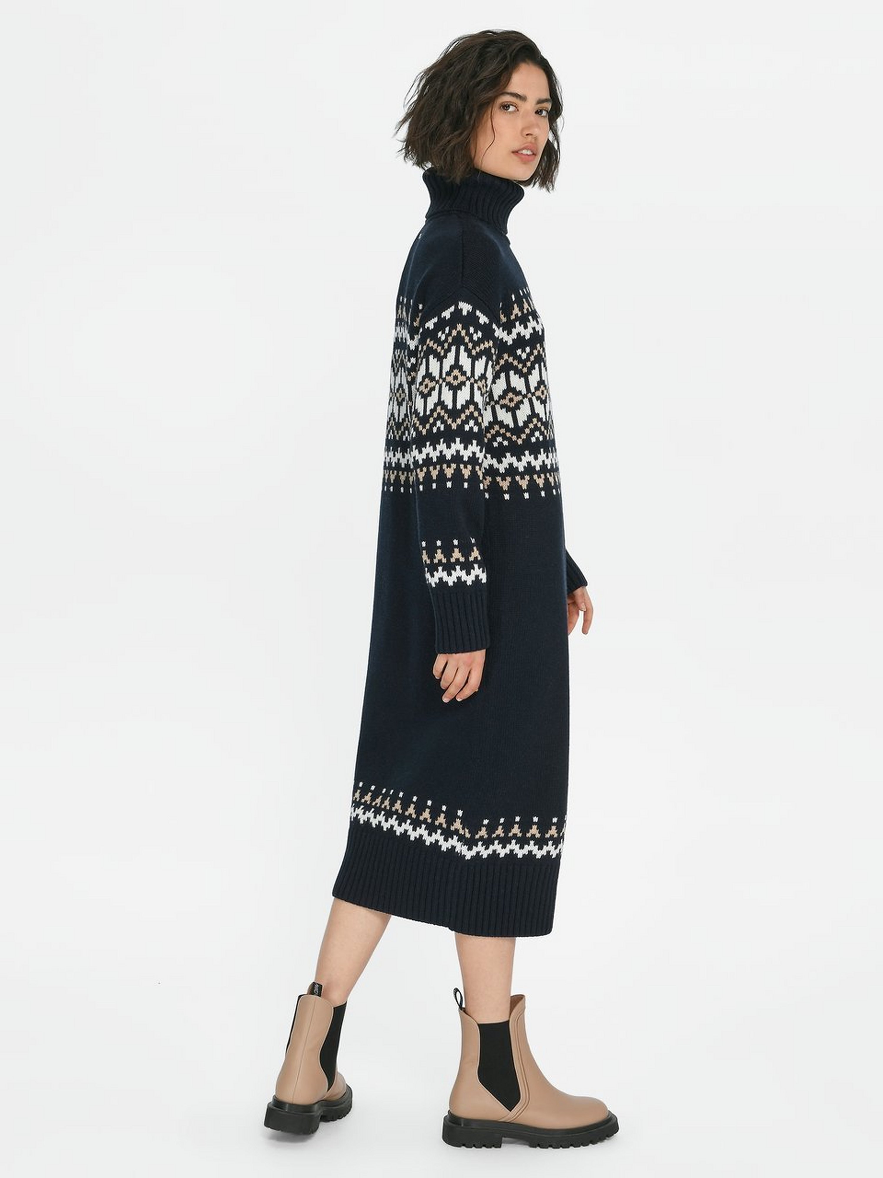 Strickkleid mit Fairisle-Muster