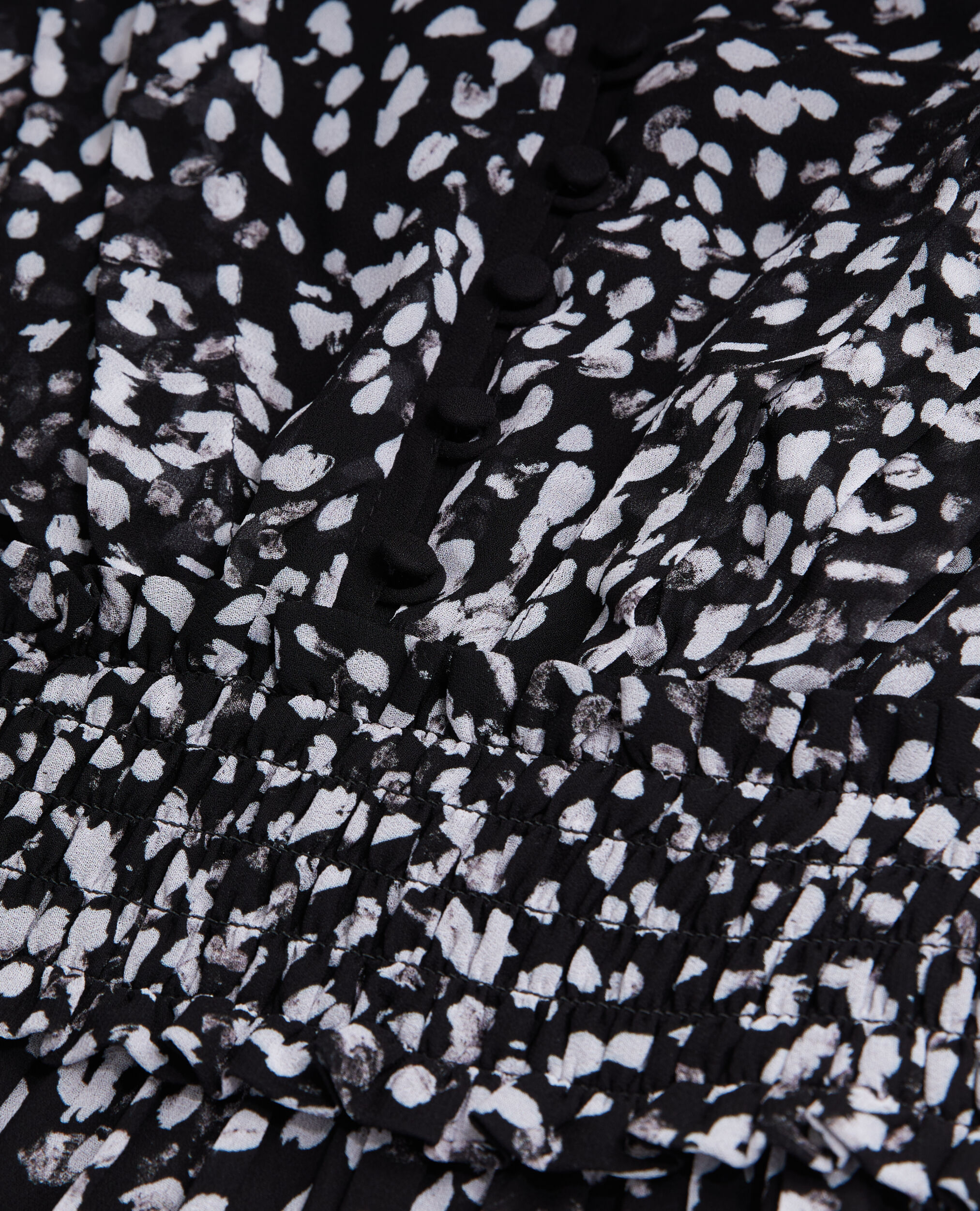 Robe courte imprimée avec smocks