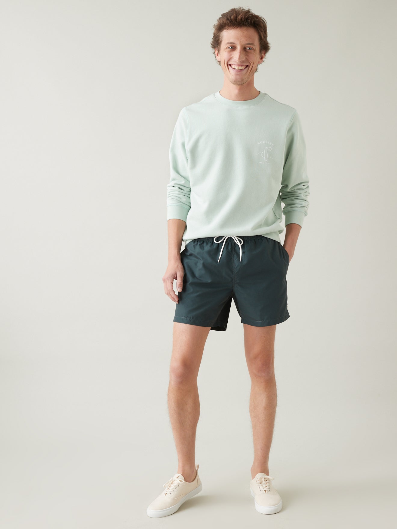Short de bain uni homme fibre recyclée