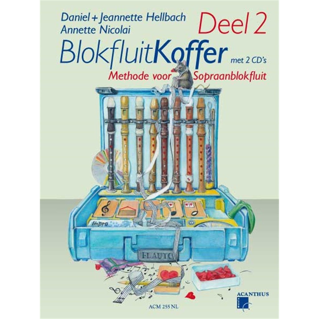 Acanthus Music Blokfluitkoffer 2 lesboek voor sopraanblokfluit