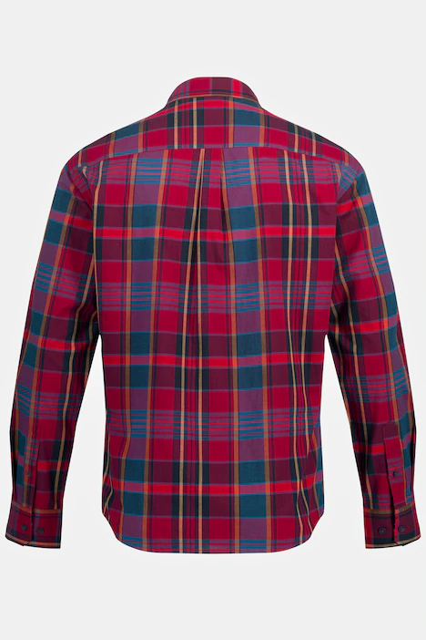 Karohemd, Langarm, Buttondown-Kragen, Modern Fit, dunkel kirschrot | Ulla Popken