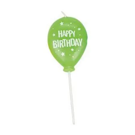 Trendhaus Stabkerze Luftballon Happy Birthday 1 Stück, sortiert