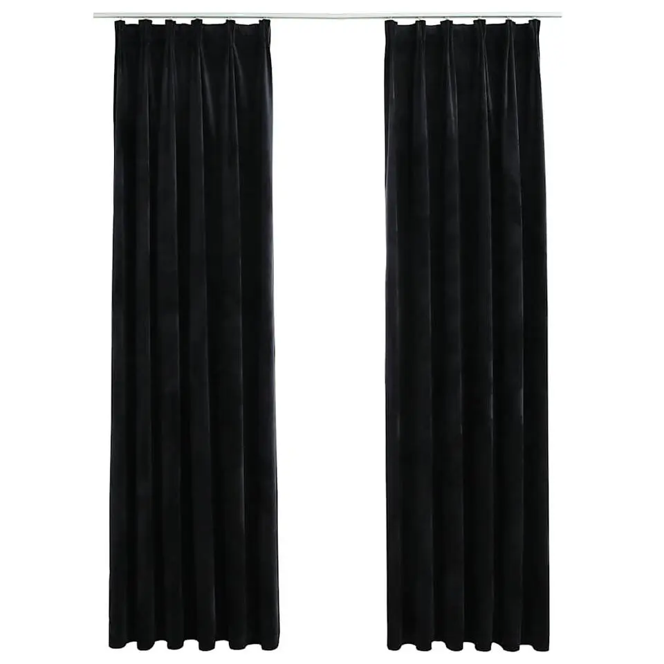 vidaXL - Gordijn - Zwart - Fluweel - 140 x 245 cm - 2 stuks