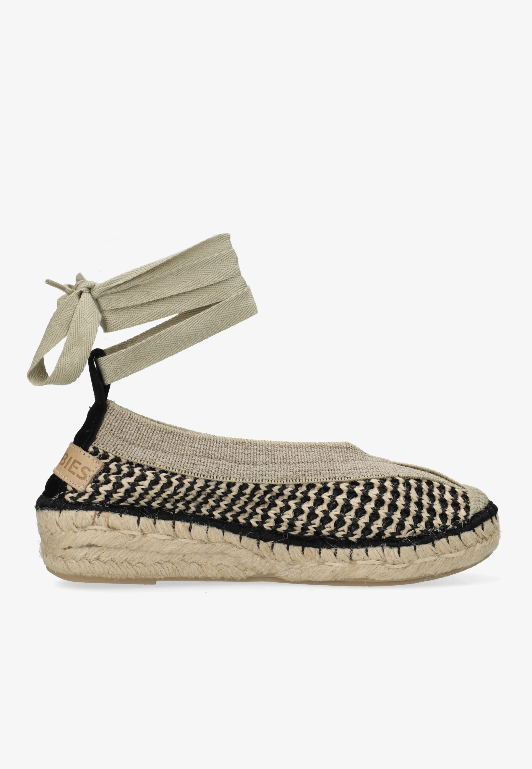 PALMA Kimono Espadrille woven Beige/Black