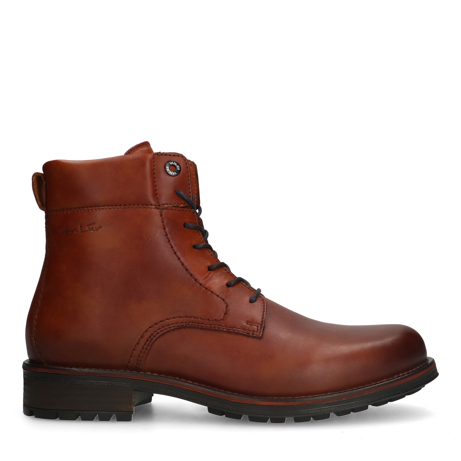 Cognac leren veterboots