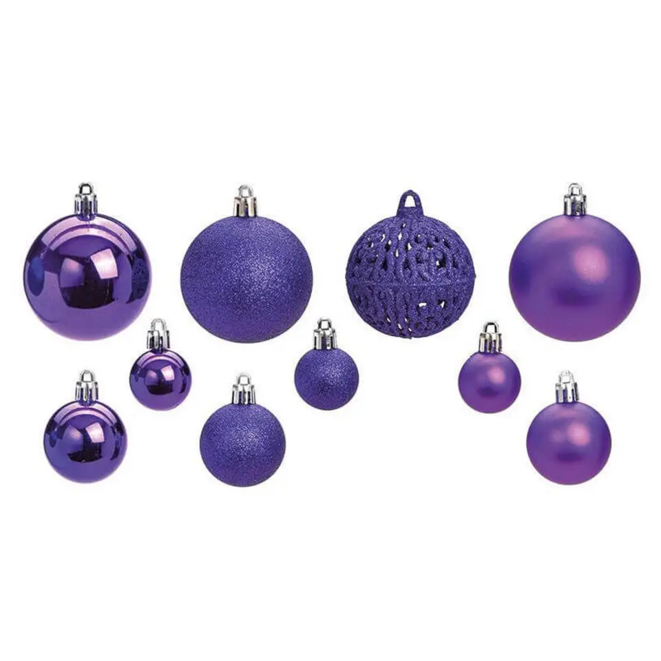 Kerstballen - 100 stuks - paars - kunststof - 3-4-6 cm