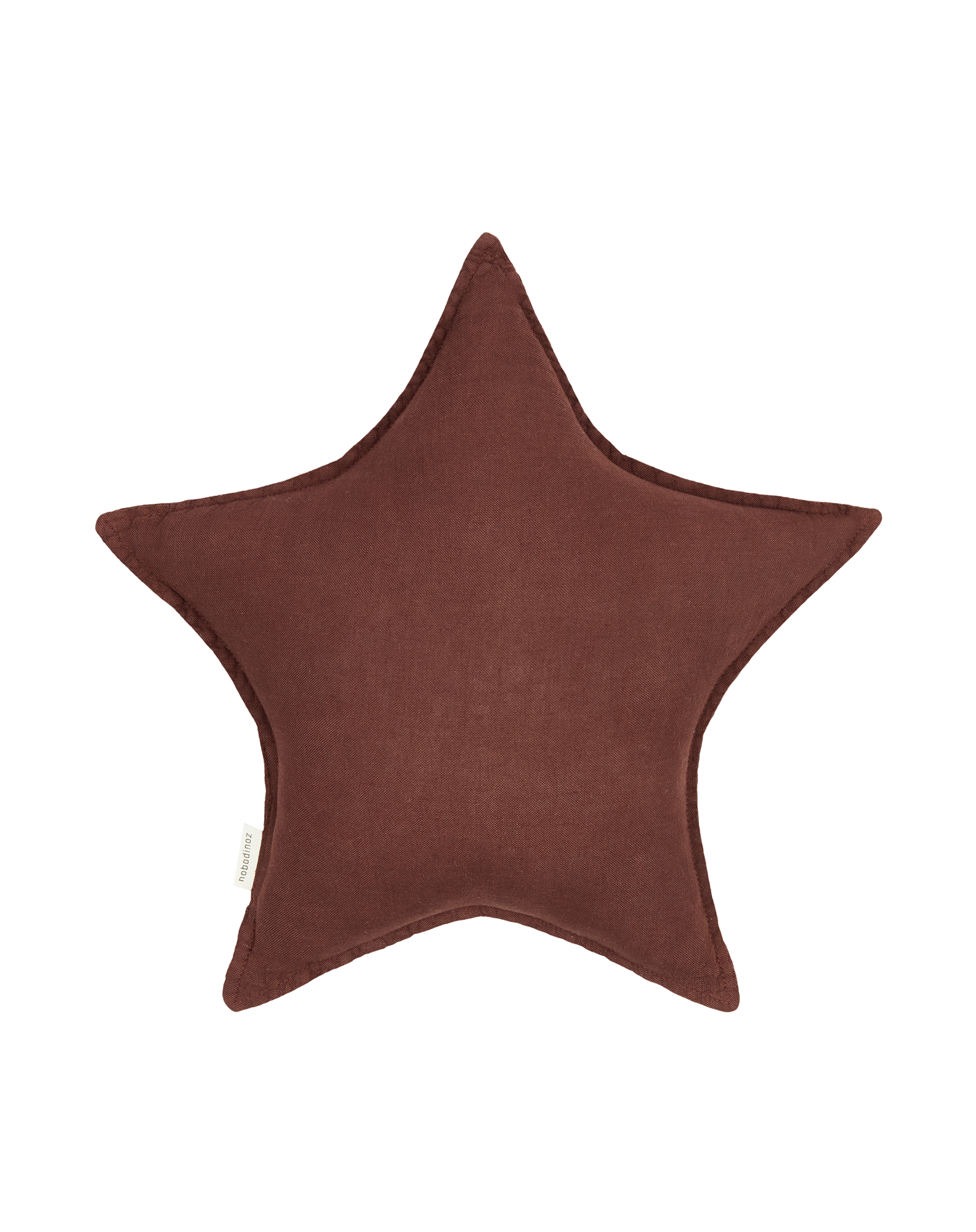 Coussin étoile l1n0 en lin français lavé | Marron