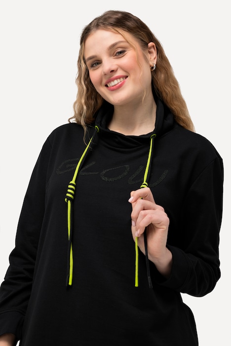 Sweatshirt, Schriftmotiv, Stehkragen, Langarm