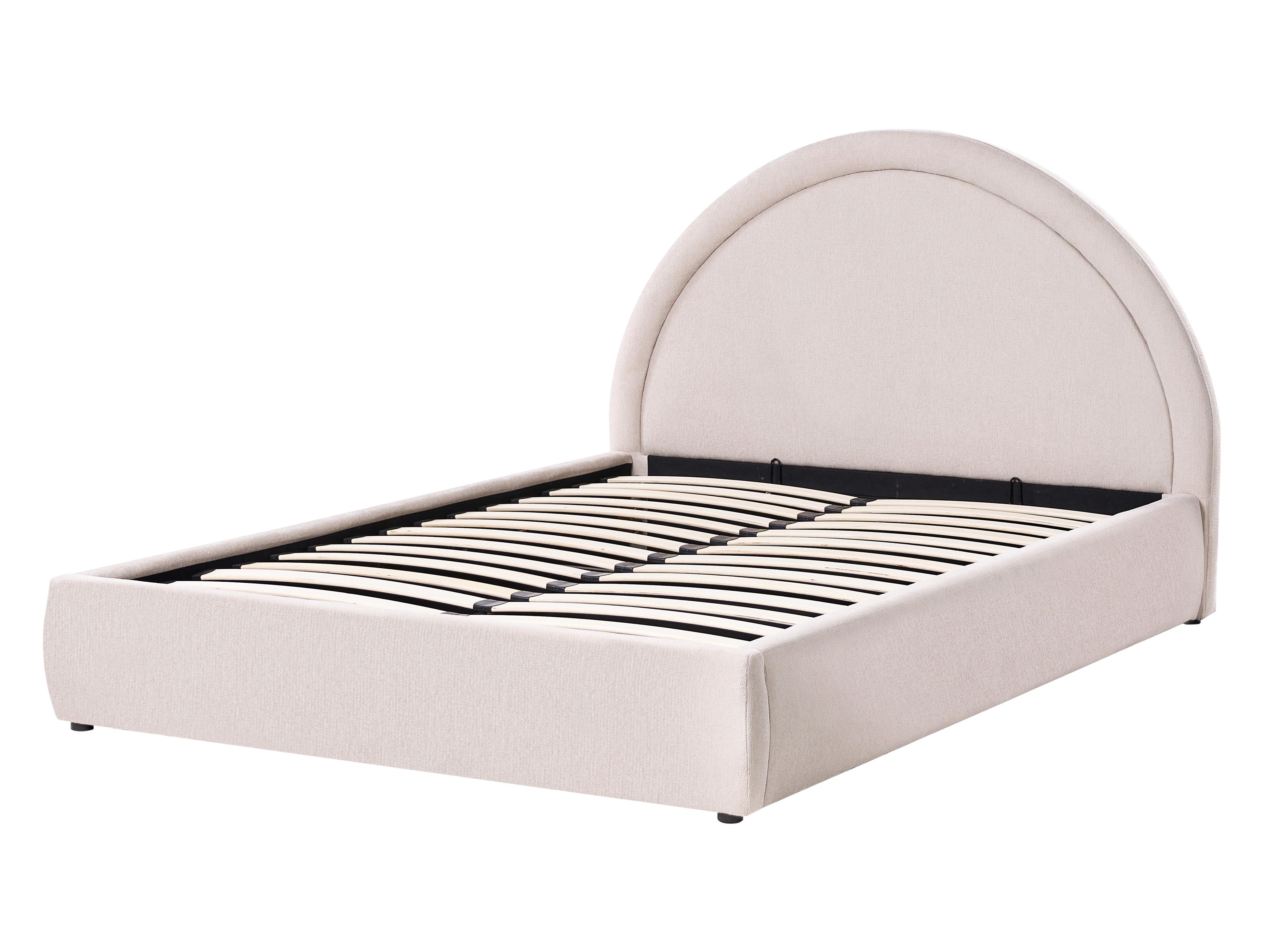 Bed met opbergruimte Stof MOUZON 140 x 200 cm Lichtbeige