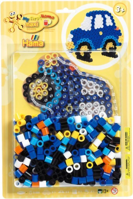 Hama® Bügelperlen Maxi - Blisterset Auto - 1 Stiftplatte Auto, 250 Perlen