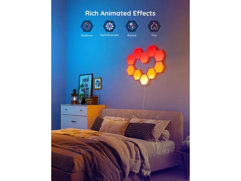 Govee Panelleuchte Glide Hexa, 10er, RGBIC Light Panels