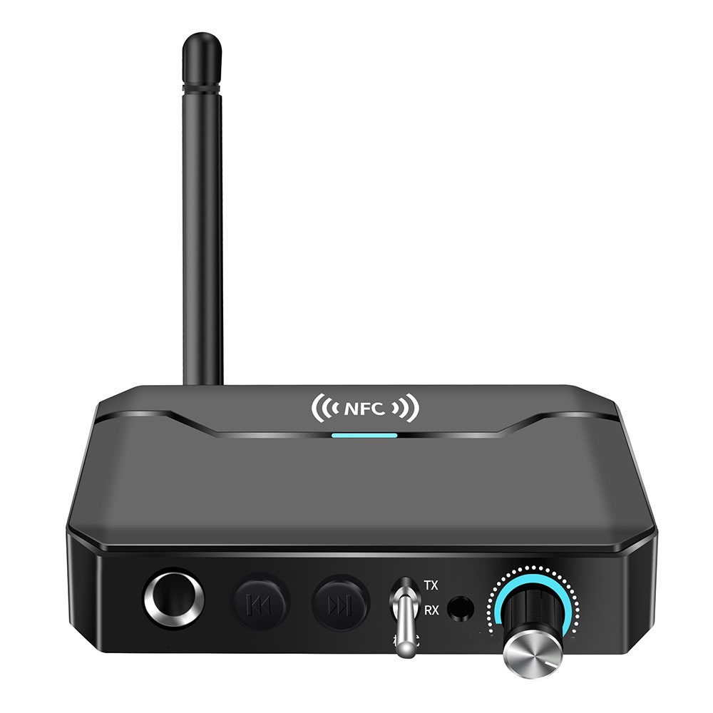 2in1 NFC Bluetooth 5.3 HD Audio Transmitter / Receiver mit Fernbedienung   3.5mm Klinke / Cinch / Micro SD / USB A Anschluss - Schwarz