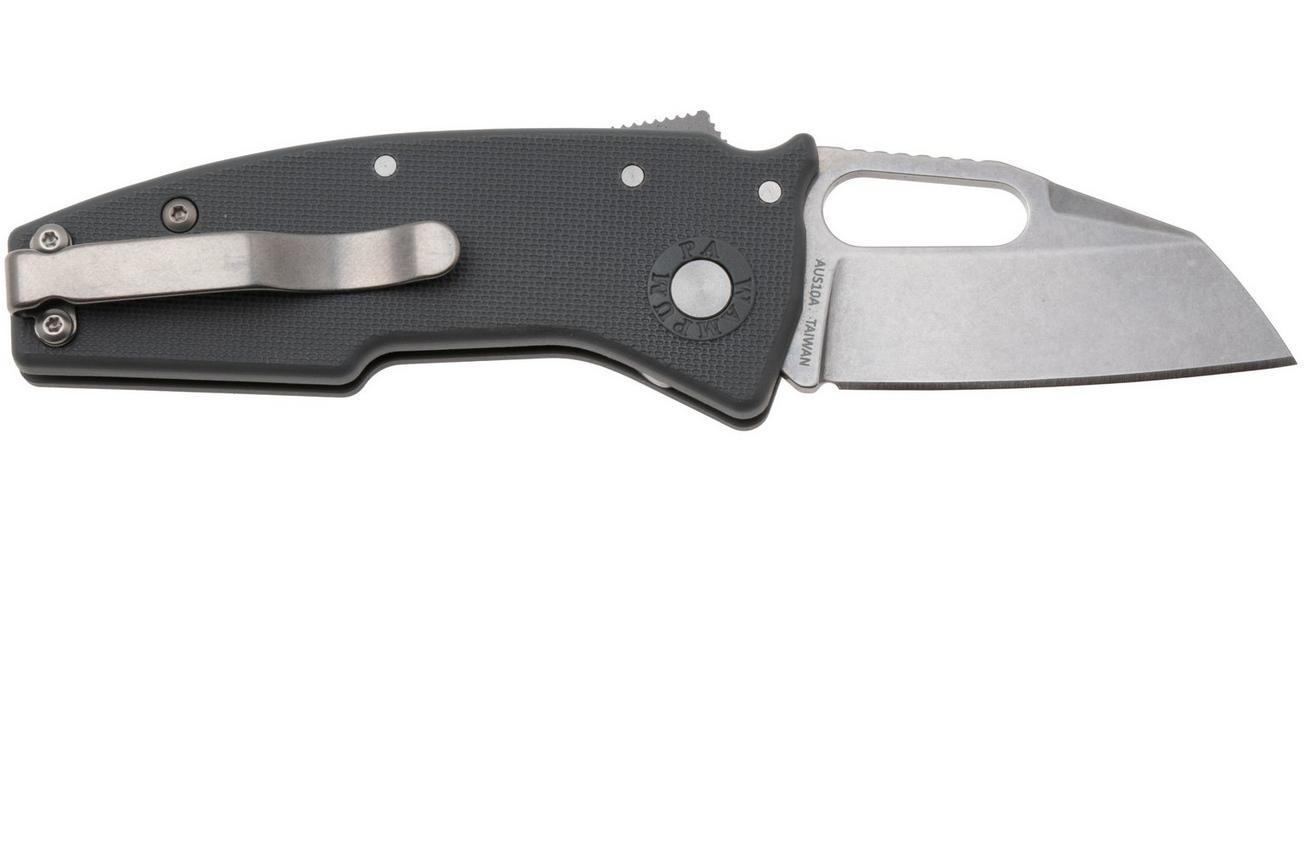 Demko Nano-Shark, NANO-10A-GREY GRN-SF, Stonewashed AUS-10A Shark Foot, Grey GRN zakmes