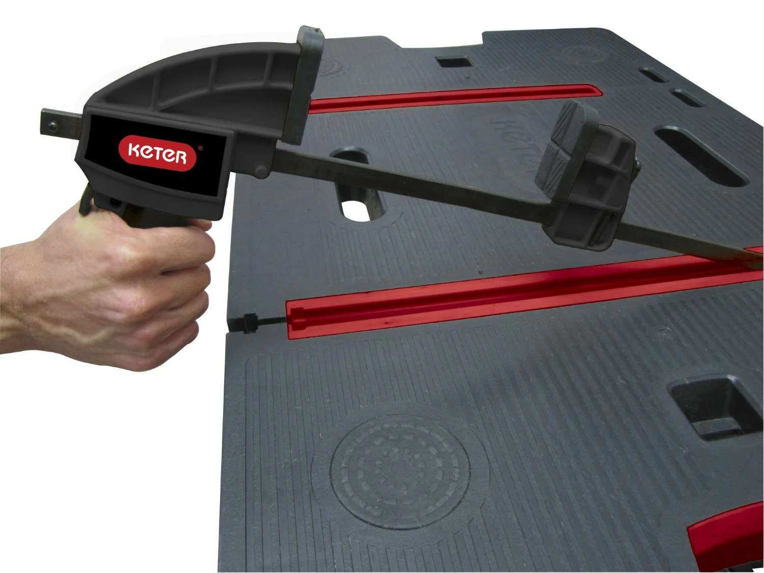 Keter 237005 Inklapbare werkbank - Zwart/Rood - draagcapaciteit 450 kg