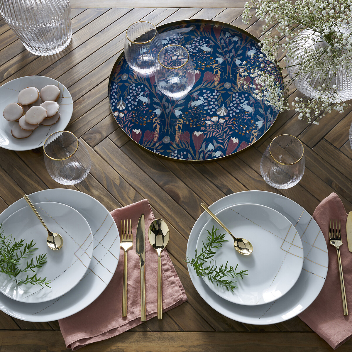 LA REDOUTE INTERIEURS<br>Bandeja redonda impressa Louisa