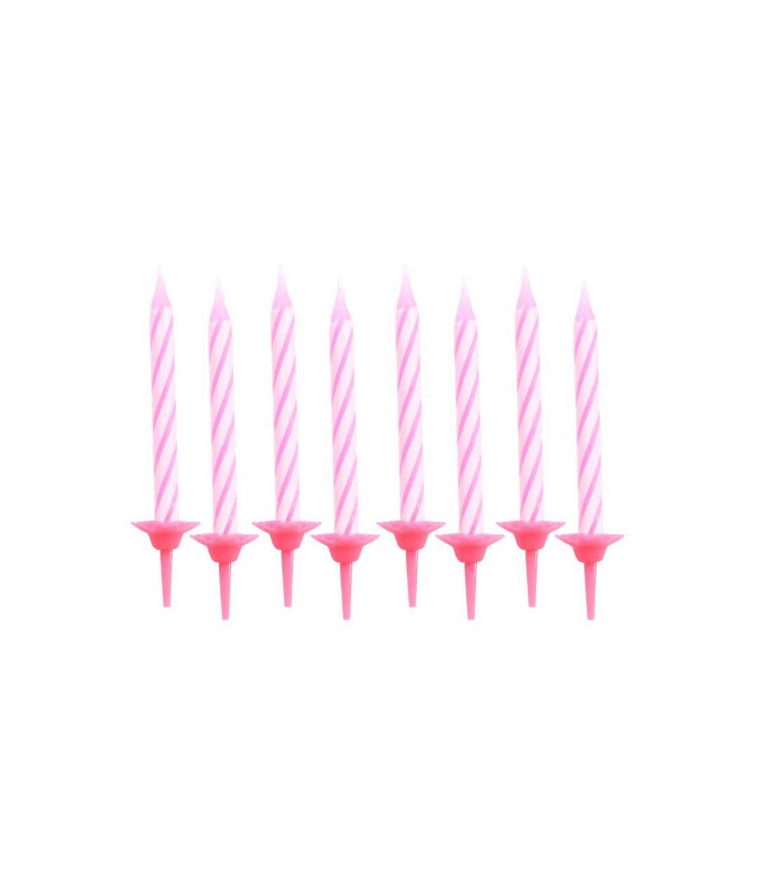 Paris Prix - Lot De 24 Bougies D'anniversaire support 5cm Rose