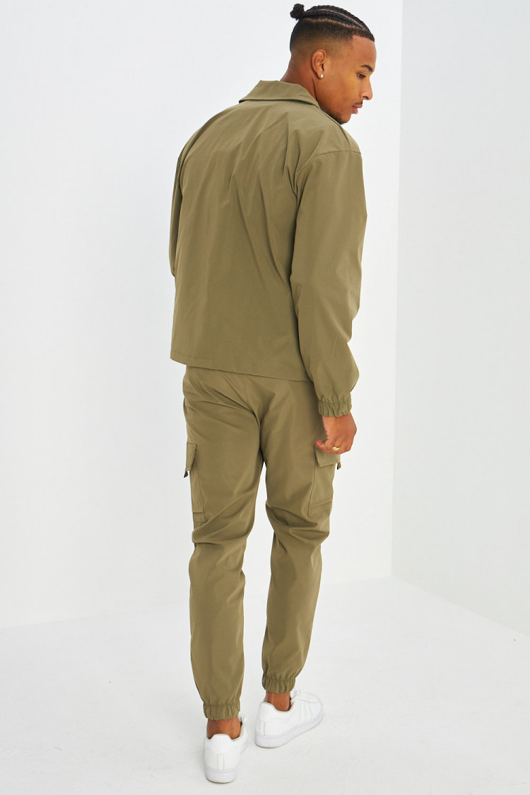 Ensemble 2 pièces veste + jogging cargo kaki