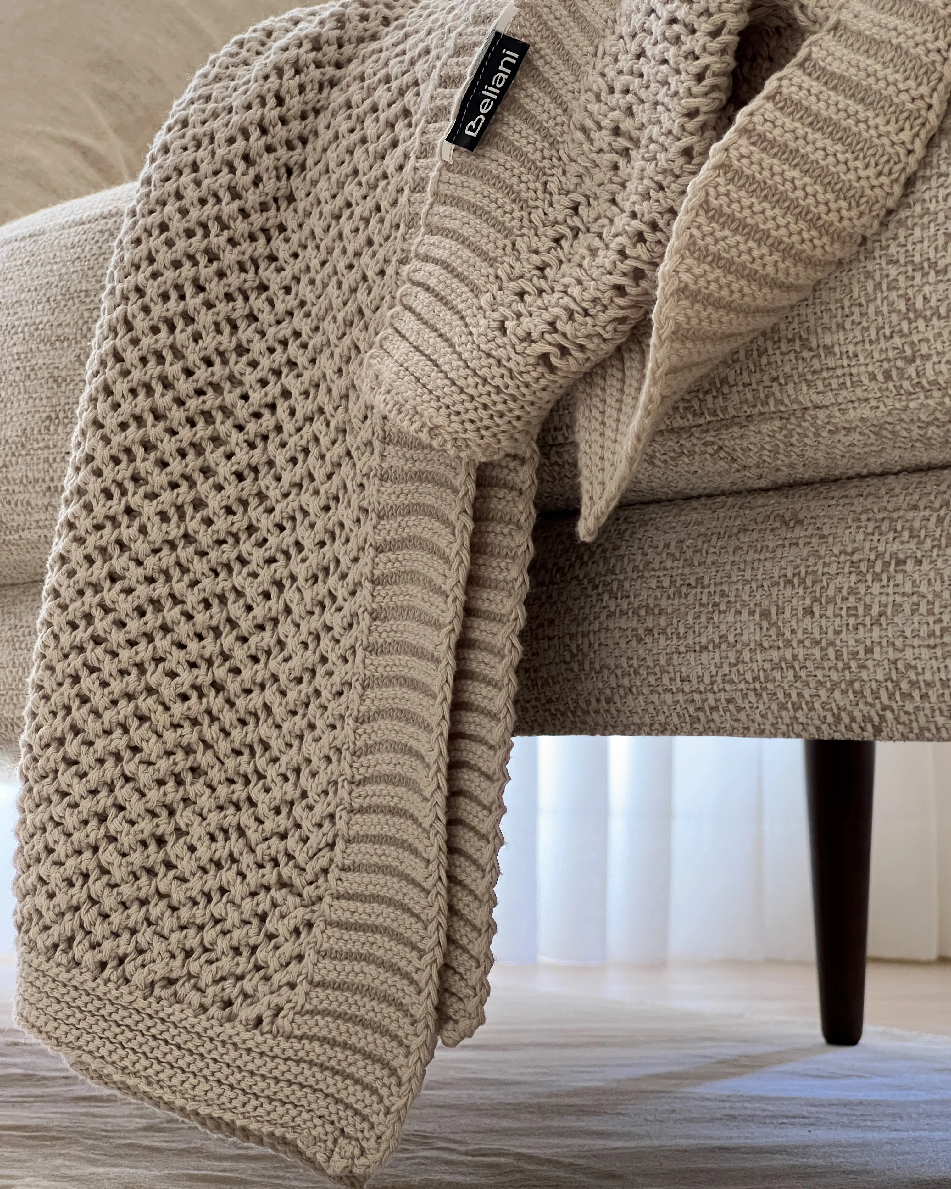 Sprei ILEN Katoen 150 x 200 cm Lichtbeige