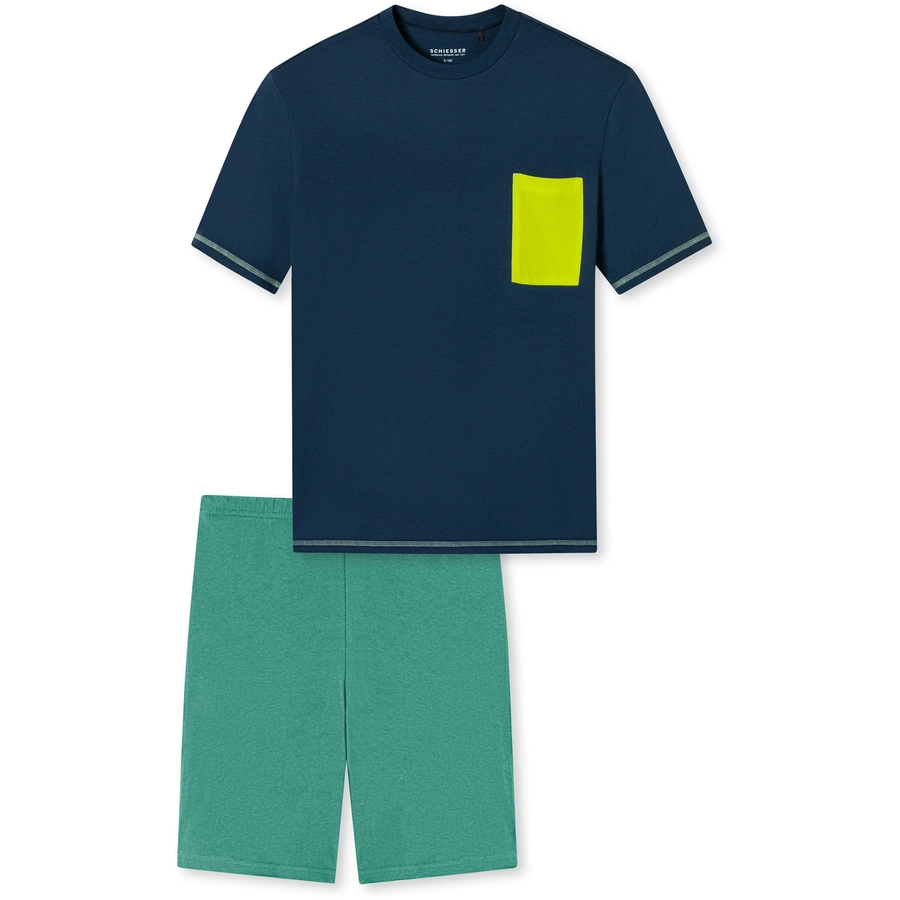 Schiesser Pyjama Organic Cotton nachtblau