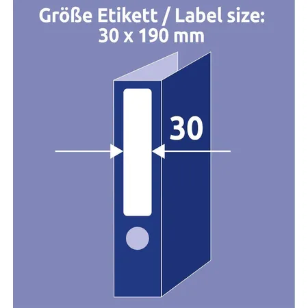 Avery Zweckform C32266-25 Ordnerrücken-Einsteck-Schilder,A4 30 x 190 mm, 25 Bogen/225 Stück, weiß