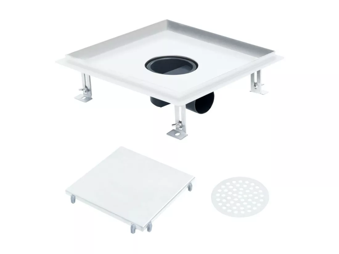Drain de douche avec argenté 25 x 25 x 6.5 cm 02_0003008