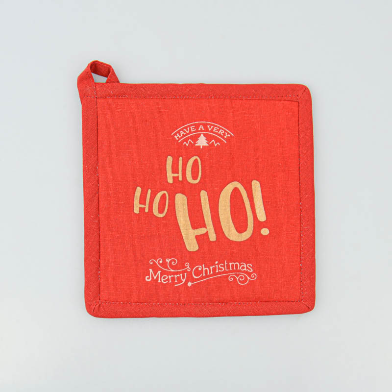 Manique de cuisine imprimée 'HoHoHo' rouge