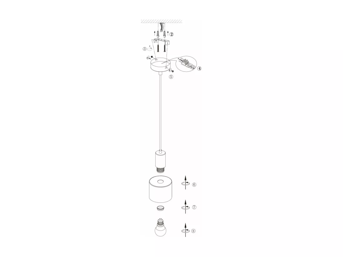 NETTLIFE Lampe suspendue table à manger suspension E27 suspension noire rétro table de chevet réglable en hauteur