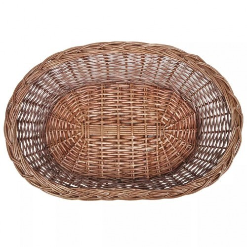 Cama de vime para animais de estimação, marrom.