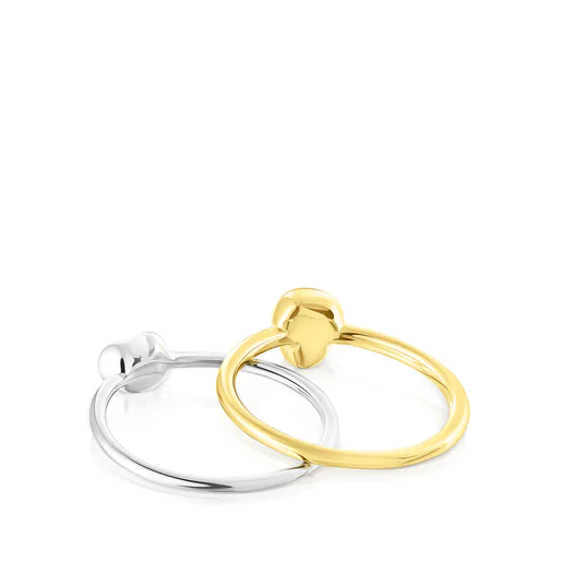Anéis TOUS Joy Bits em prata com banho de ouro 18k sobre prata.