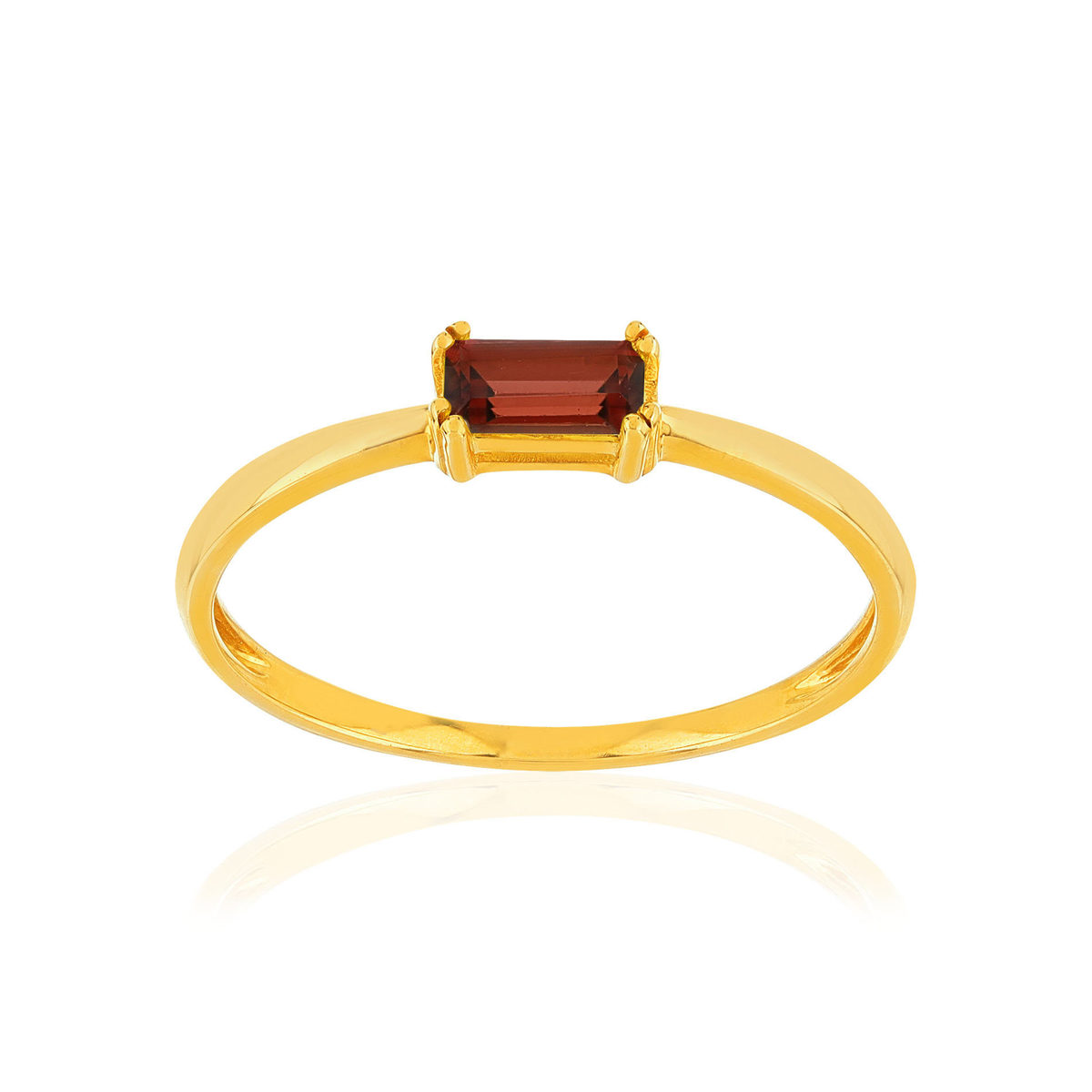 Bague or 375 jaune grenat
