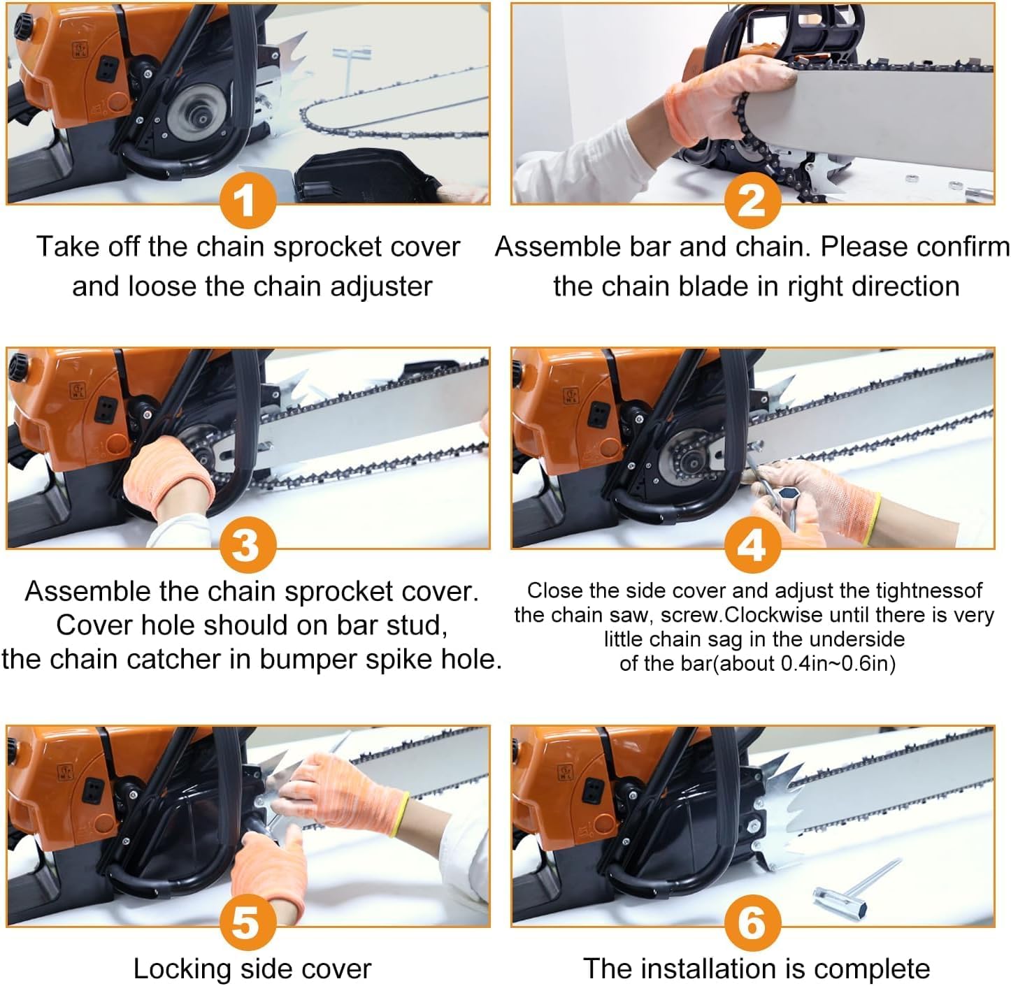 92cc G660 Benzin Kettensägen Antriebskopf, Gasoline Chain Saw Power Head mit Kunststoff-Eisen-Schnellstart- und Schnellstopp-Steuerung, ergonomischem Griff, Zubehör für Kettensägen