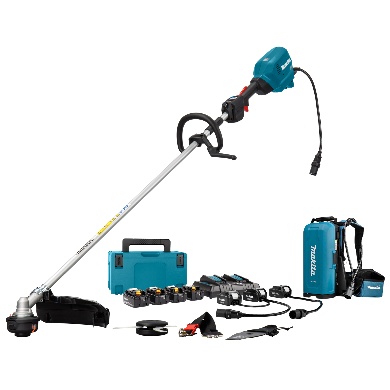 Makita UR201CPT4J 36V accu bosmaaier set (4x 5,0Ah) incl. PDC01 - D-greep