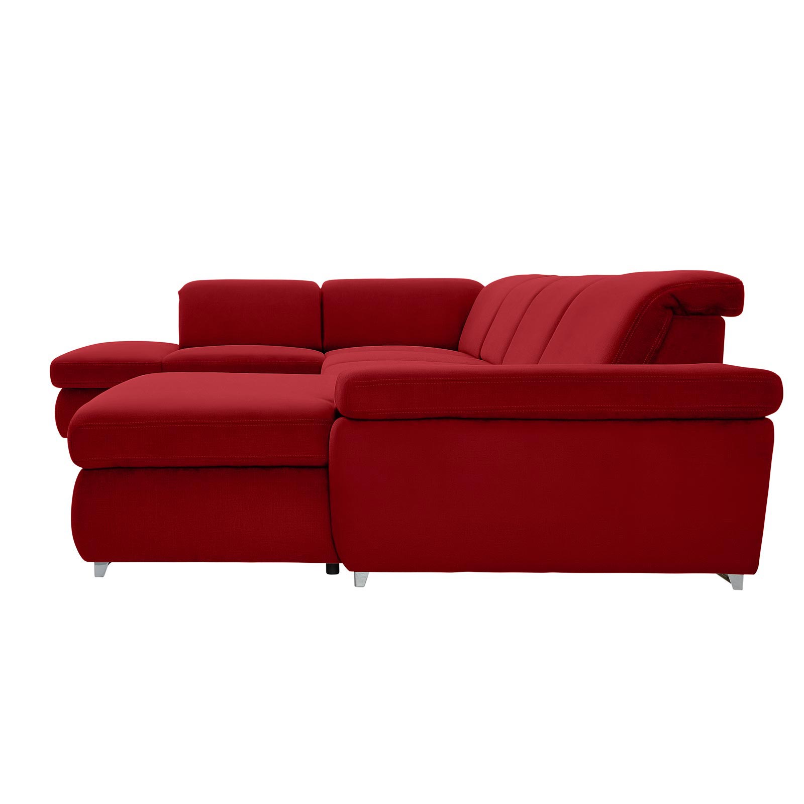 polsterpower Boxspring-Wohnlandschaft - Miro bordeaux - Basismodell - Recamiere rechts