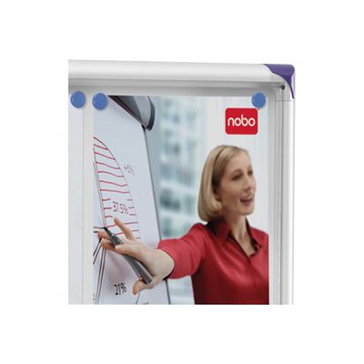 Nobo - Vitrine intérieure 4 A4 (510 x 680 mm) - cadre aluminium fond métal