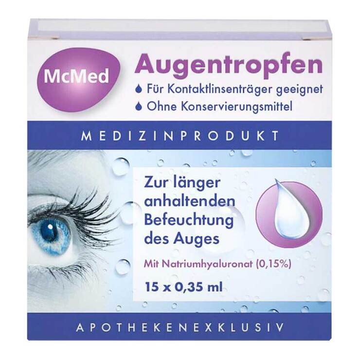 Mcmed Augentropfen Einzeldosispipetten, 15X0.35 ml