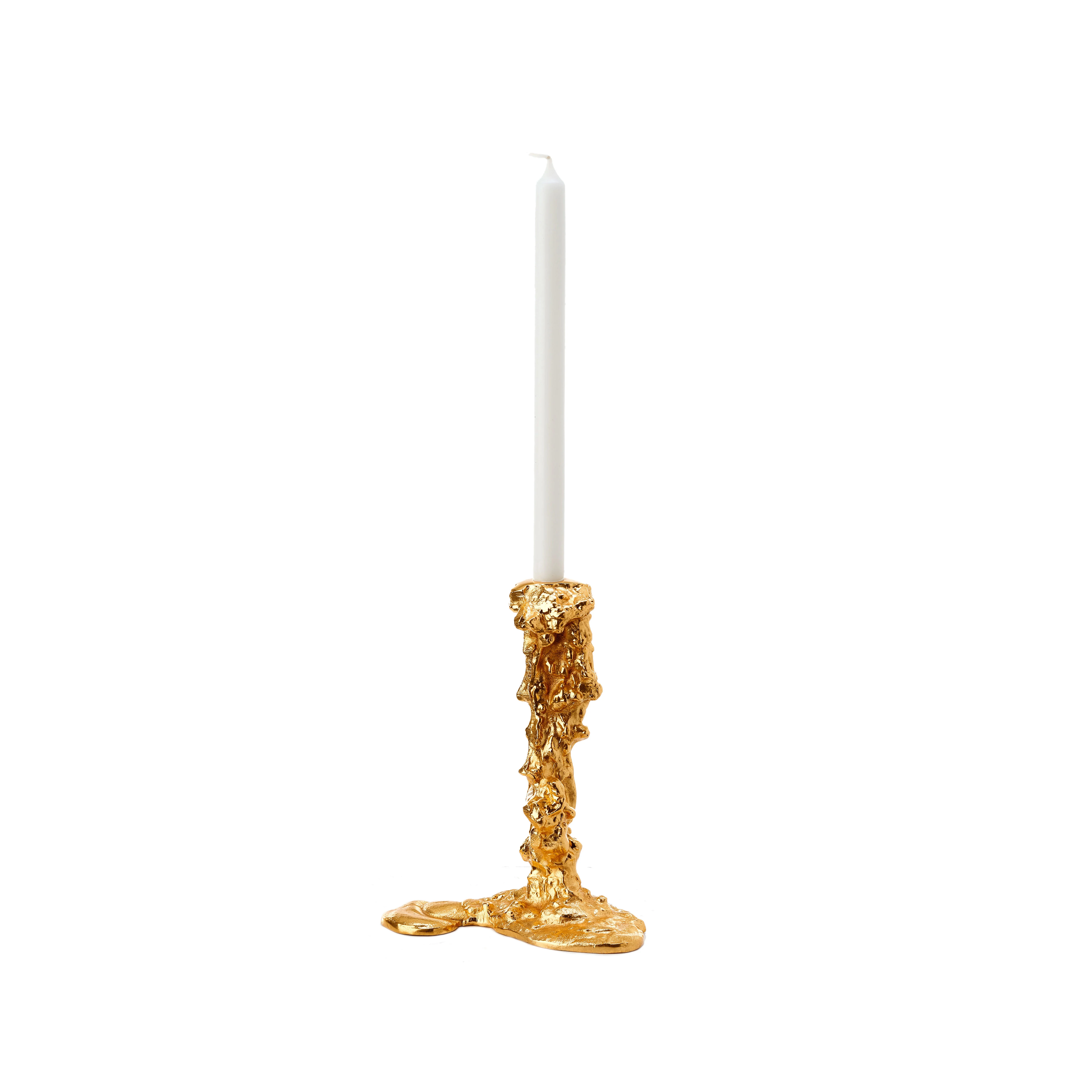 DRIP LARGE - Bougeoir métal | Doré
