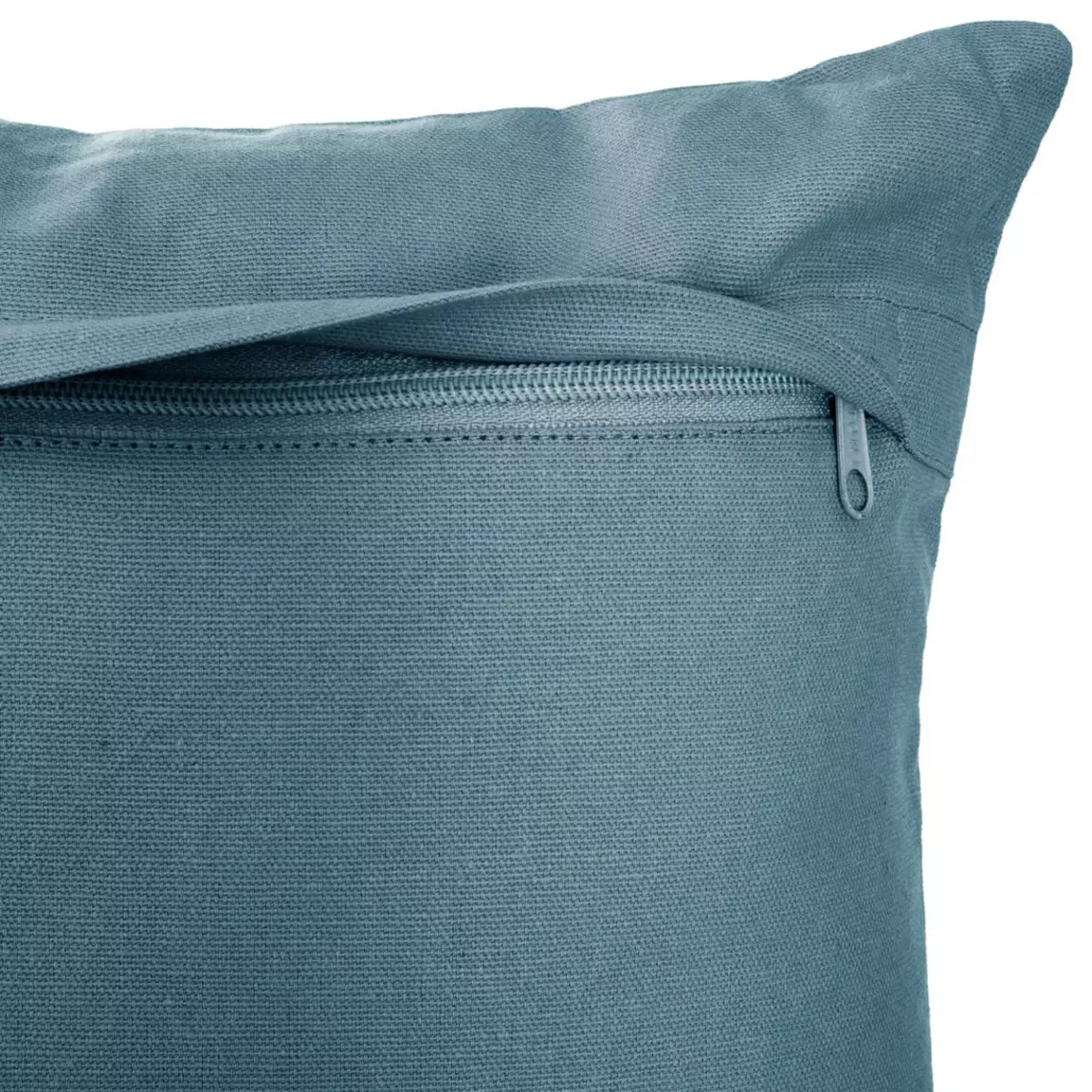 Coussin carré coton (38 x 38 cm) Otto Bleu canard