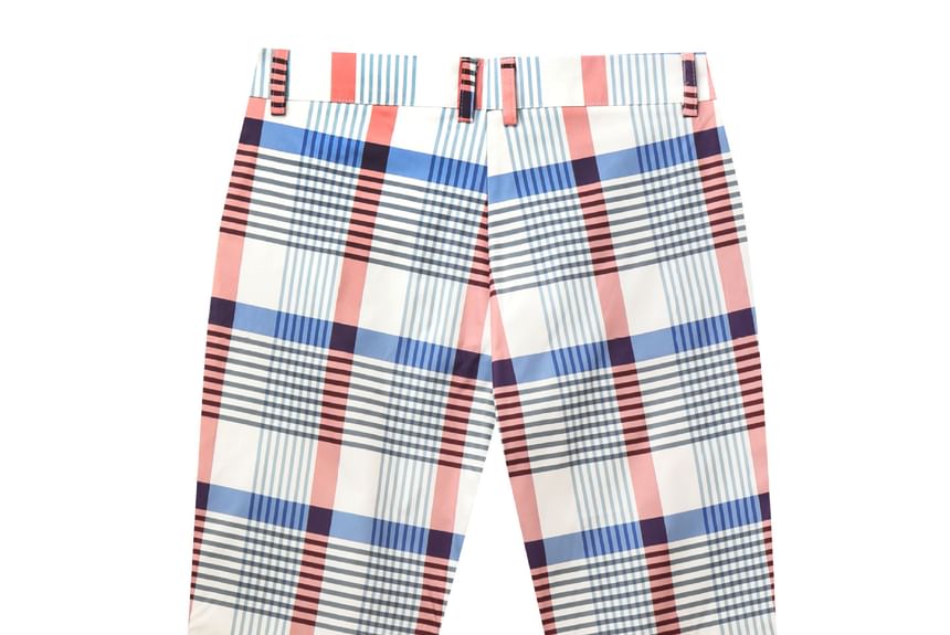 Sheck - Geruite rechte broek met middelhoge taille