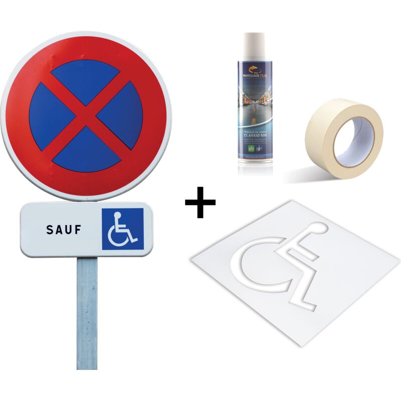Kit complet HANDICAP panneau + pochoir
