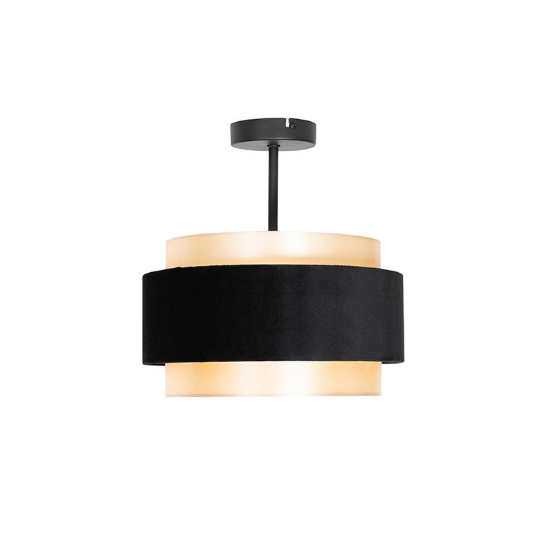 Moderne plafondlamp zwart met goud - Elif