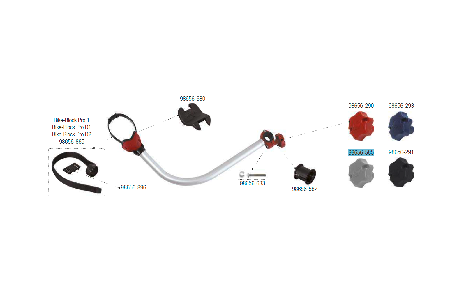 Fiamma Handrad / Rändelschraube grau passend für Carry Bike CL / Bike Block Pro - Fiamma Ersatzteilnummer 98656-585