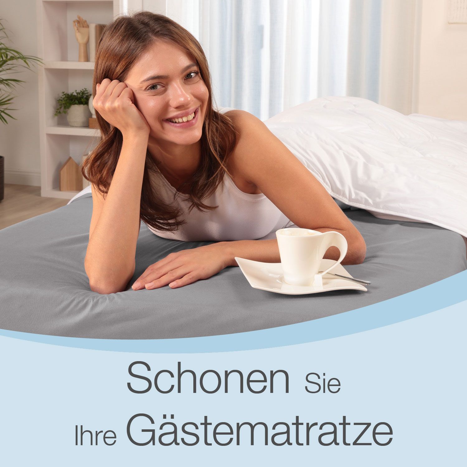 Bestschlaf Spannbettlaken für Gästematratzen, 75x195x15 cm